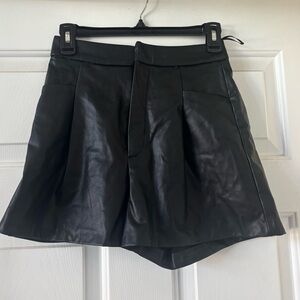 Zara Black Leather Shorts